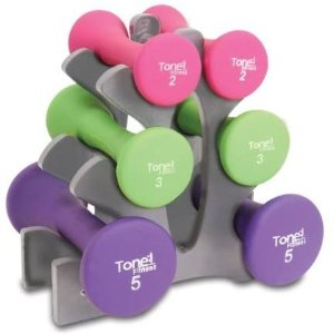 Tone Fitness 20-Pound Hourglass Dumbbell Set | Weight Set