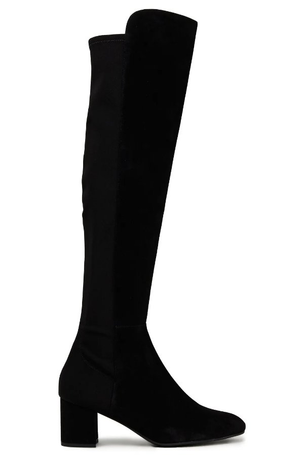 Gillian stretch-suede and neoprene knee boots