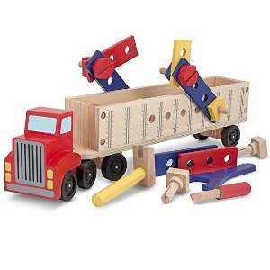 Melissa & Doug 木质大卡车玩具组 22个