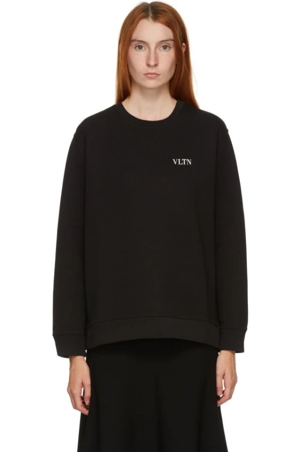 Black Tiny 'VLTN' Logo Sweater