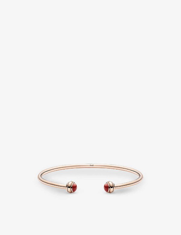 Possession 18ct rose-gold and carnelian cabochons bracelet