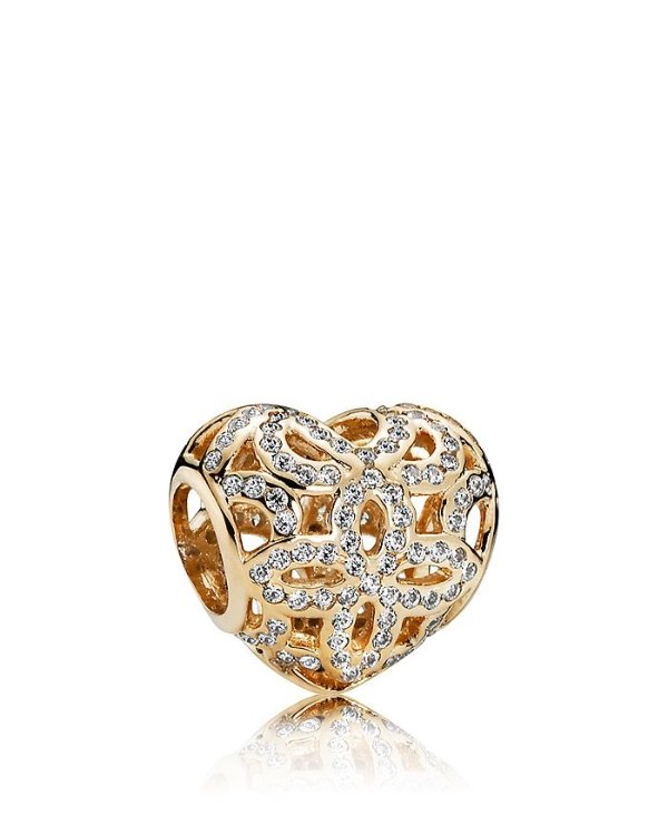 Charm - 14k Gold, Sterling Silver & Cubic Zirconia Love & Appreciation, Moments Collection