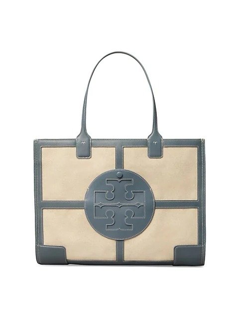 Ella Leather-Trimmed Canvas Tote