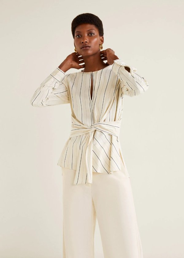 Striped bow blouse - Women | OUTLET USA