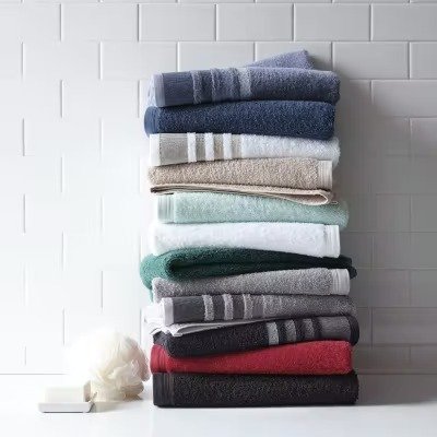Solid or Stripe Bath Towel Collection