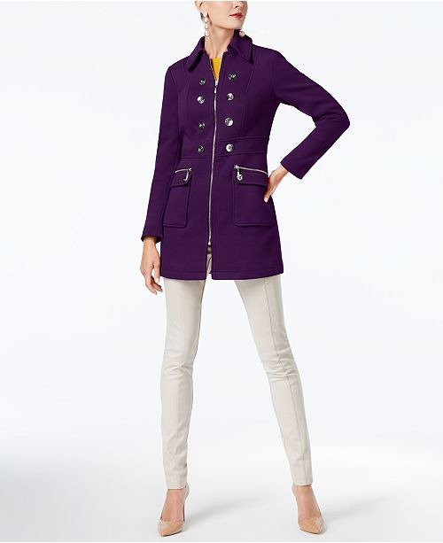 I.N.C. Button-Trim Coat, Created for Macy's