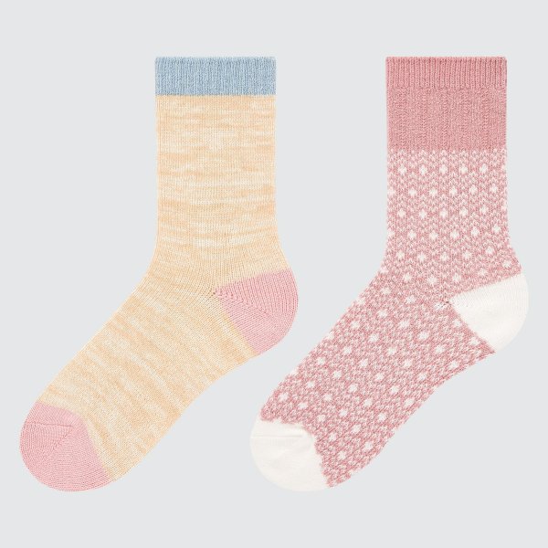 HEATTECH Socks (2 Pairs)(Color block)