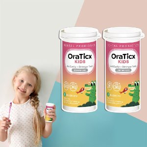 平均$9.98/瓶 折扣码X30DMMAY新版OraTicx 儿童口腔益生菌 30粒 2瓶 