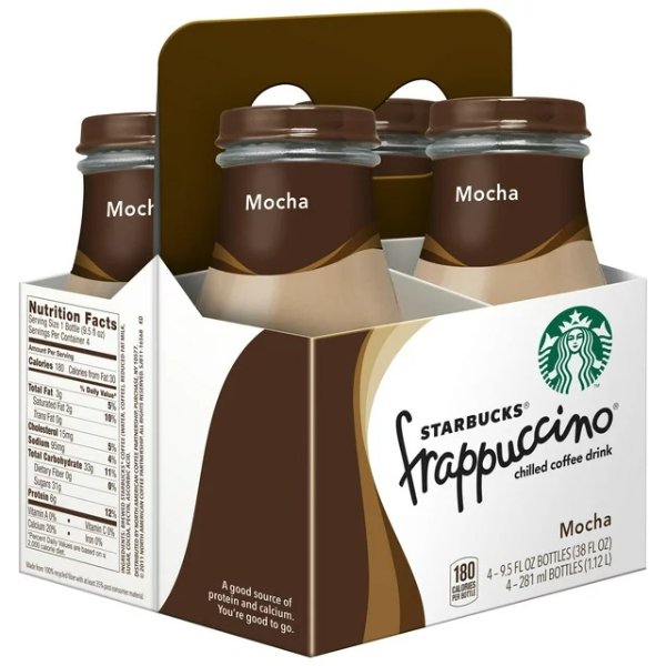 Frappuccino Mocha Iced Coffee, 9.5 oz, 4 Pack Bottles