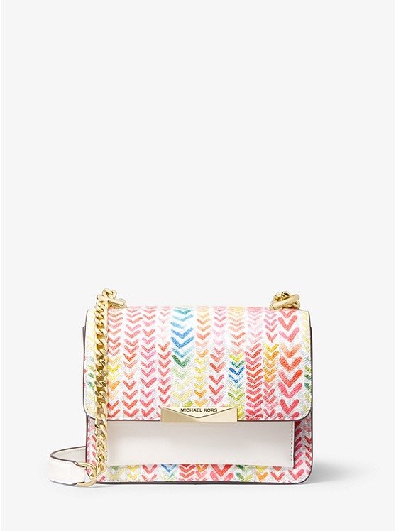 Jade Extra-Small Printed Logo and Leather Crossbody Bag
