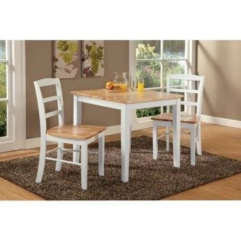 International Concepts Silerton 3 Piece Dining Table Set with 2 Ladder Back Chairs