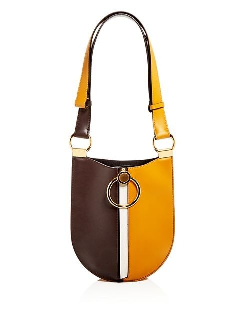 Earring Color-Block Small Leather Hobo