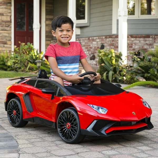 12V Kids Ride-On Lamborghini Aventador SV Sports Car Toy w/ Parent Control