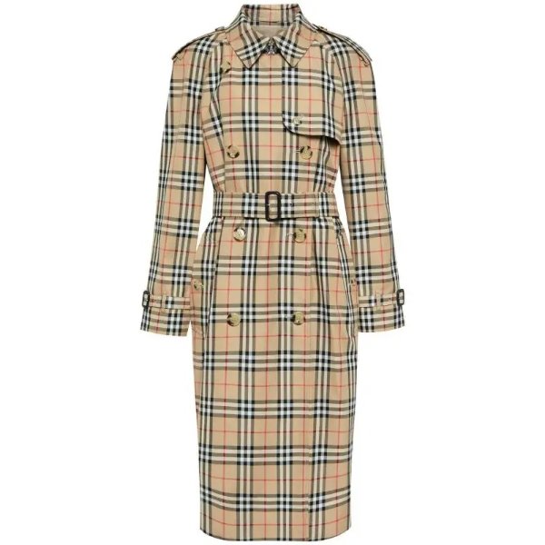 BURBERRY check trench coat