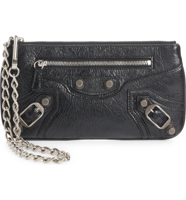 Cagole Leather Wristlet Pouch