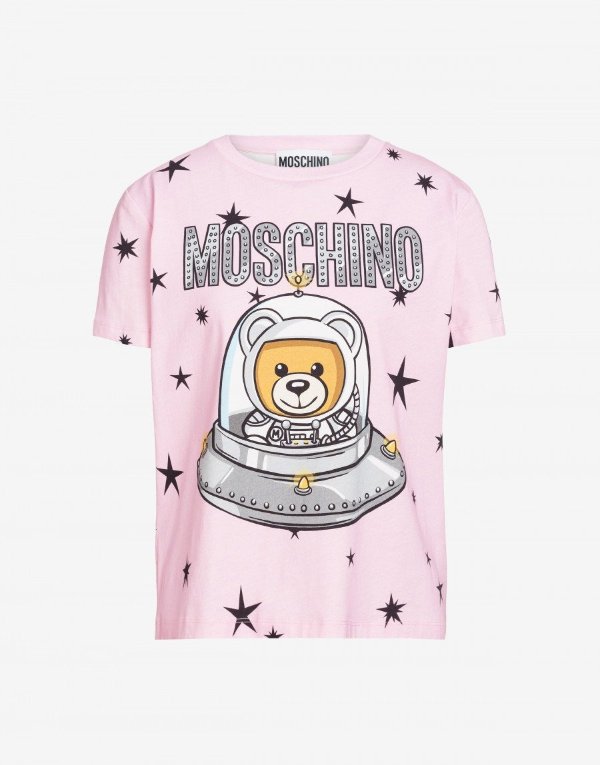 T-shirt in cotton jersey with Ufo Teddy print - T-Shirts - Clothing - Women - Moschino