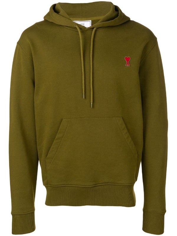 hoodie with red heart patch