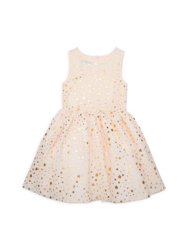 Little Girl's Star Foil A Line Dress