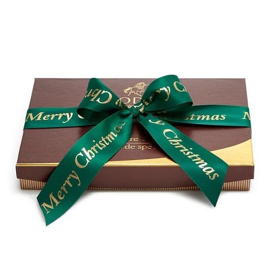Merry Christmas Signature Truffles, Forest Green Ribbon, 24 pc.
