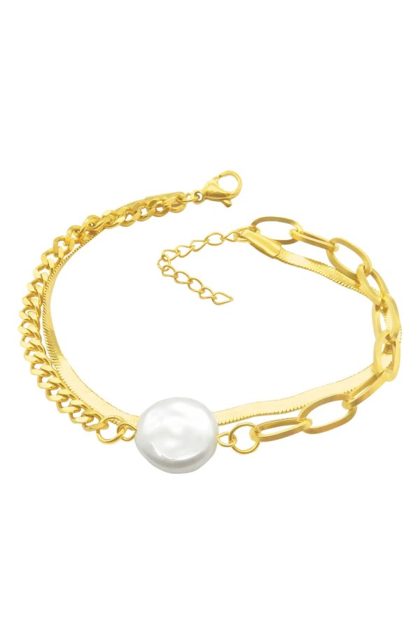 Mixed Chain Cultured Pearl Bracelet