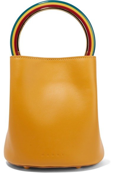 Pannier small leather bucket bag
