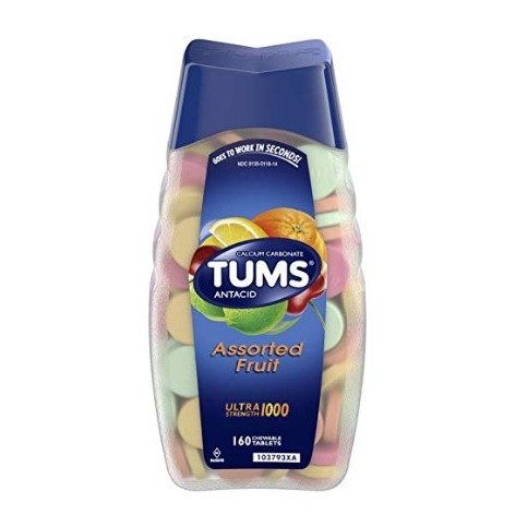 TUMS Antacid Chewable Tablets for Heartburn Relief, Ultra Strength, Assorted Fruit, 160 Tablets
