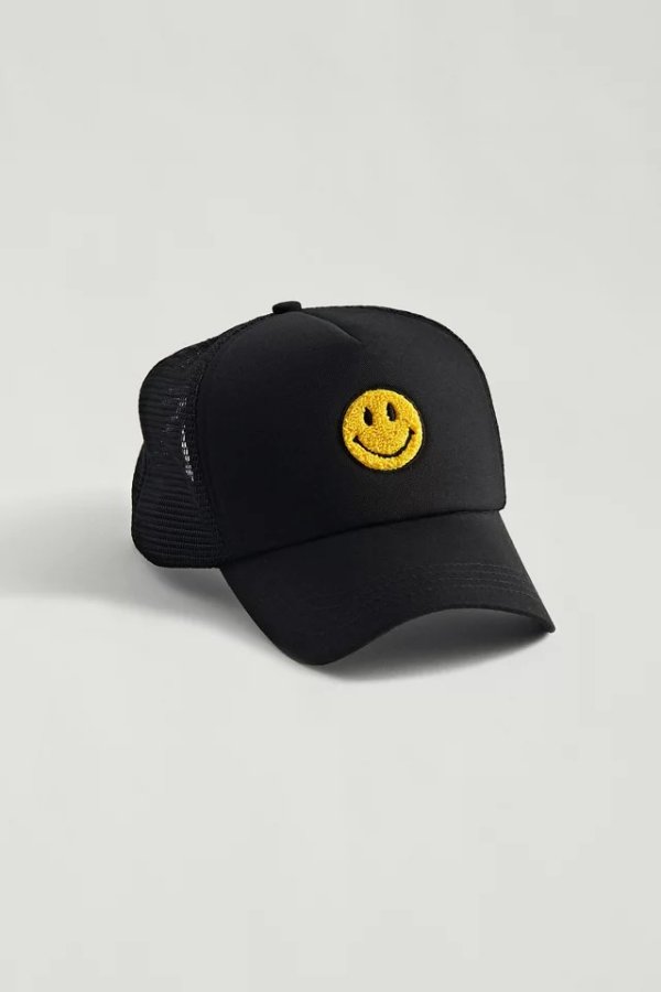 X Smiley Chenille Trucker Hat