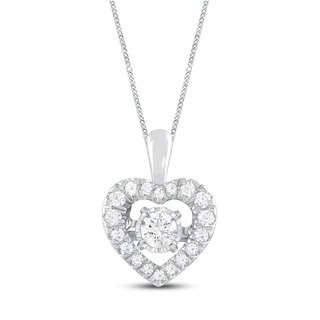 Unstoppable Love Diamond Heart Necklace 1/3 ct tw Round-cut 10K White Gold 19&quot;|Kay