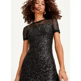 Buy Short Sleeve Sequin Dress Online - DKNY