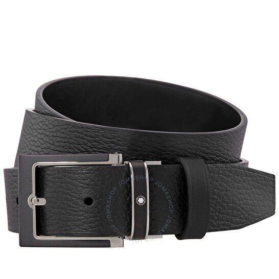 Squared Stainless Steel and Black Matt PVD Pin Buckle Belt
