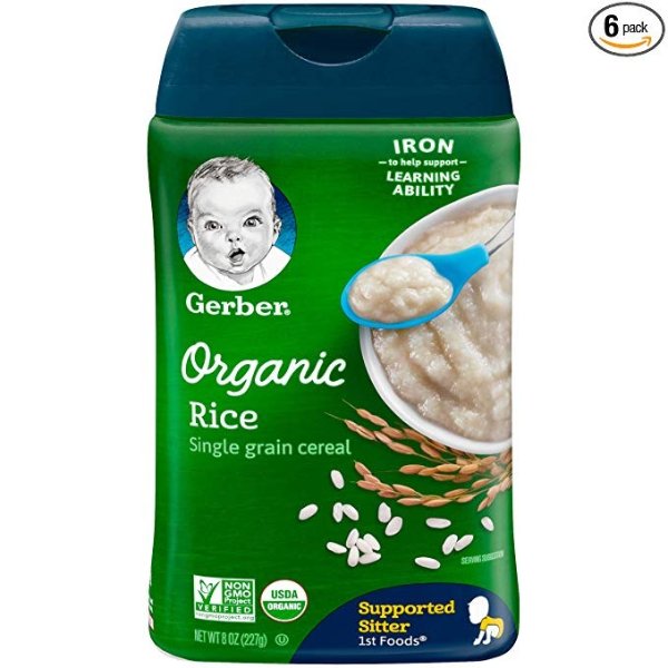 Baby Cereal Organic Rice Cereal, 8 Ounces (Pack of 6)