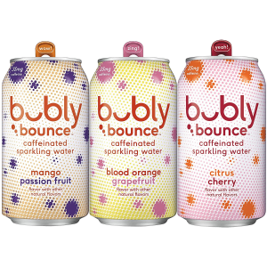 Bounce Caffeinated Sparkling Water, 3 Flavor Variety Pack, 12oz Cans, 18.0 Count - 1