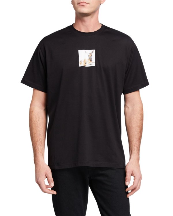 Men's Deer-Print Graphic T-Shirt