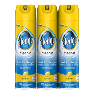 Pledge Dust & Allergen Multisurface Cleaner, Lemon, 9.7 oz, 3 ct