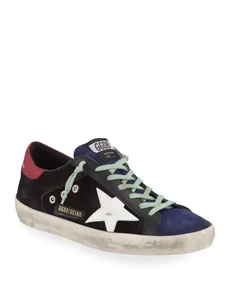 Men's Superstar Suede Sneaker with Distressed Treatment