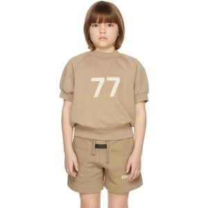 Kids Tan '77' Short Sleeve Sweatshirt