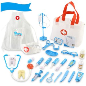 Qutasivary Doctor Kit for Kids, 28 Pcs Toddlers Doctor/Dentist Toys