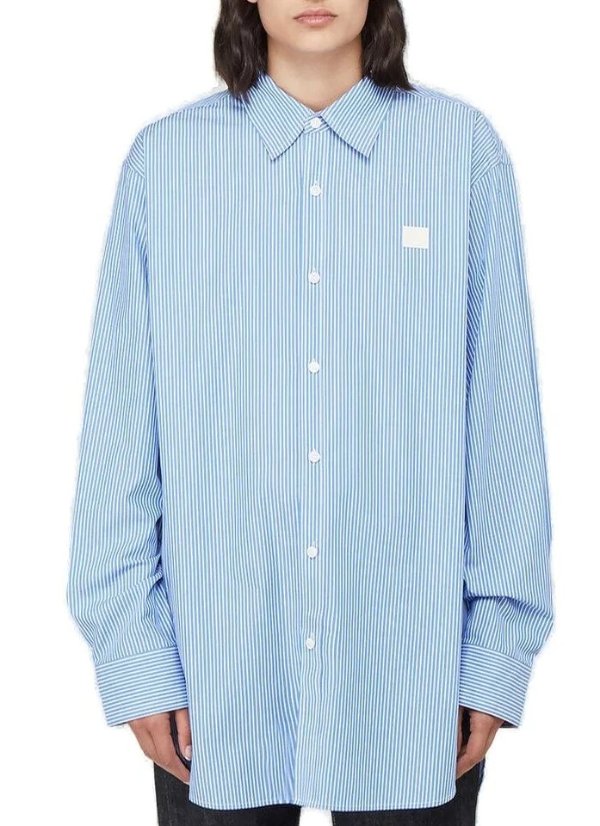 Striped Collared Button-Up Shirt