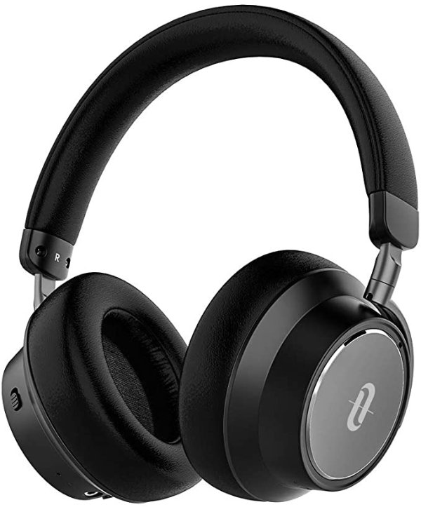 Hybrid Active Noise Cancelling Headphones Bluetooth Headphones Over Ear Headphones Headset with Deep Bass, Fast Charge 30 Hour Playtime for Cellphone TV PC, Black, Model: TT-BH046