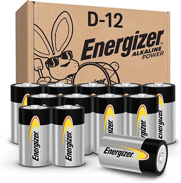 D Batteries, D Cell Long-Lasting Alkaline Power Batteries 12 Count(Pack of 1)
