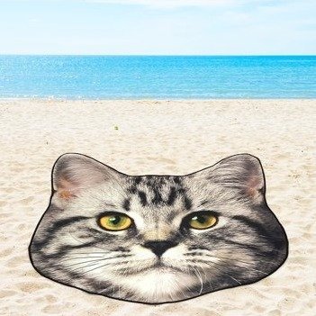 Shaped Cat Beach Towel, 1 Each