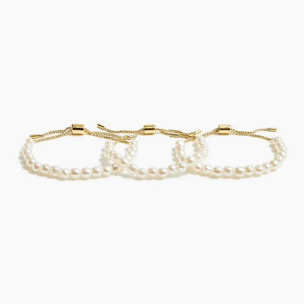 Pearl slider bracelets set-of-three