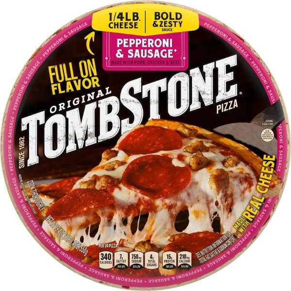 Tombstone 意大利辣香肠+香肠口味冷冻披萨 19.4oz