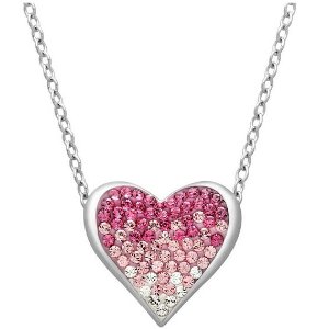 Heart Necklace with Rose Swarovski Crystals