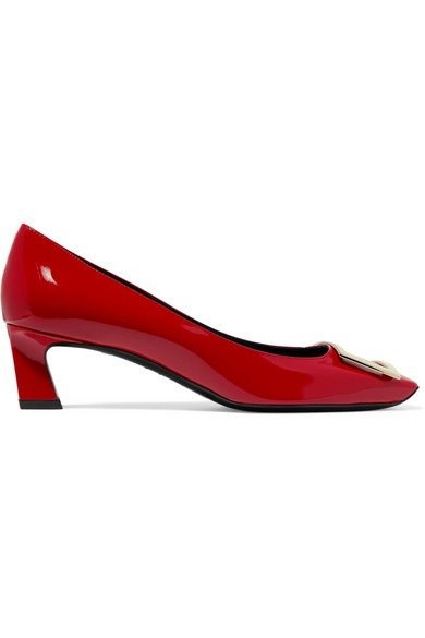 Trompette embellished patent-leather pumps