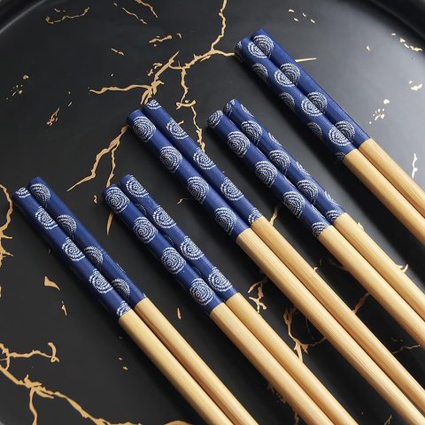 AOOSY 5-Pair Reusable Natural Bamboo Chopsticks AOOSY