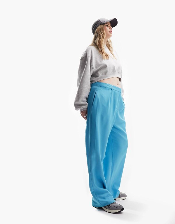 Curve everyday slouchy boy pants in pop turquoise