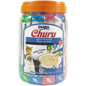 INABAbuy 2 get 1 freeChuru Tuna Puree Variety Pack Grain-Free Lickable Cat Treat, 50 count canister - Chewy.com