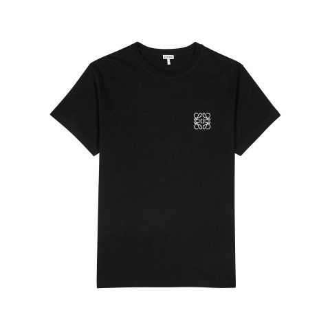 LoeweBlack logo-embroidered cotton T-shirt