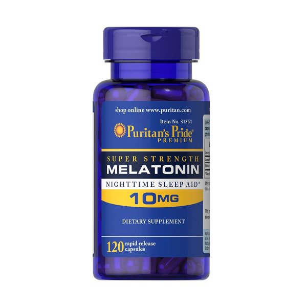 Puritan's Pride Super Strength Rapid Release Capsules Melatonin 10 Mg